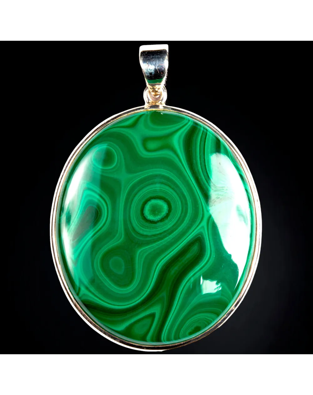 Ciondolo in Argento con  Malachite.