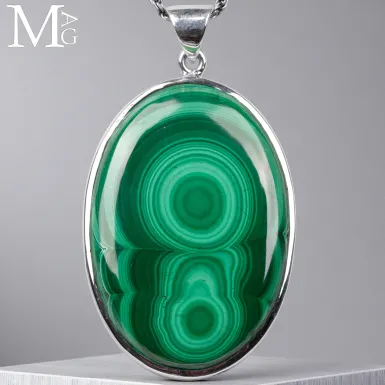 Ciondolo in Argento con Malachite del Congo.