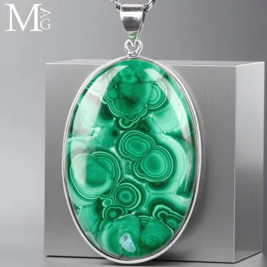 Ciondolo in Argento con Malachite Naturale – Gra...