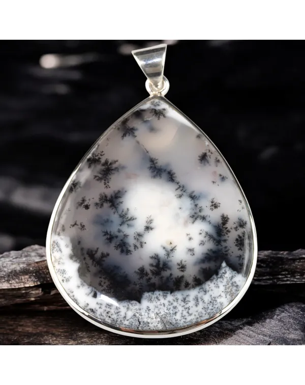 Ciondolo con Cabochon di Merlinite: Dualità e la ...