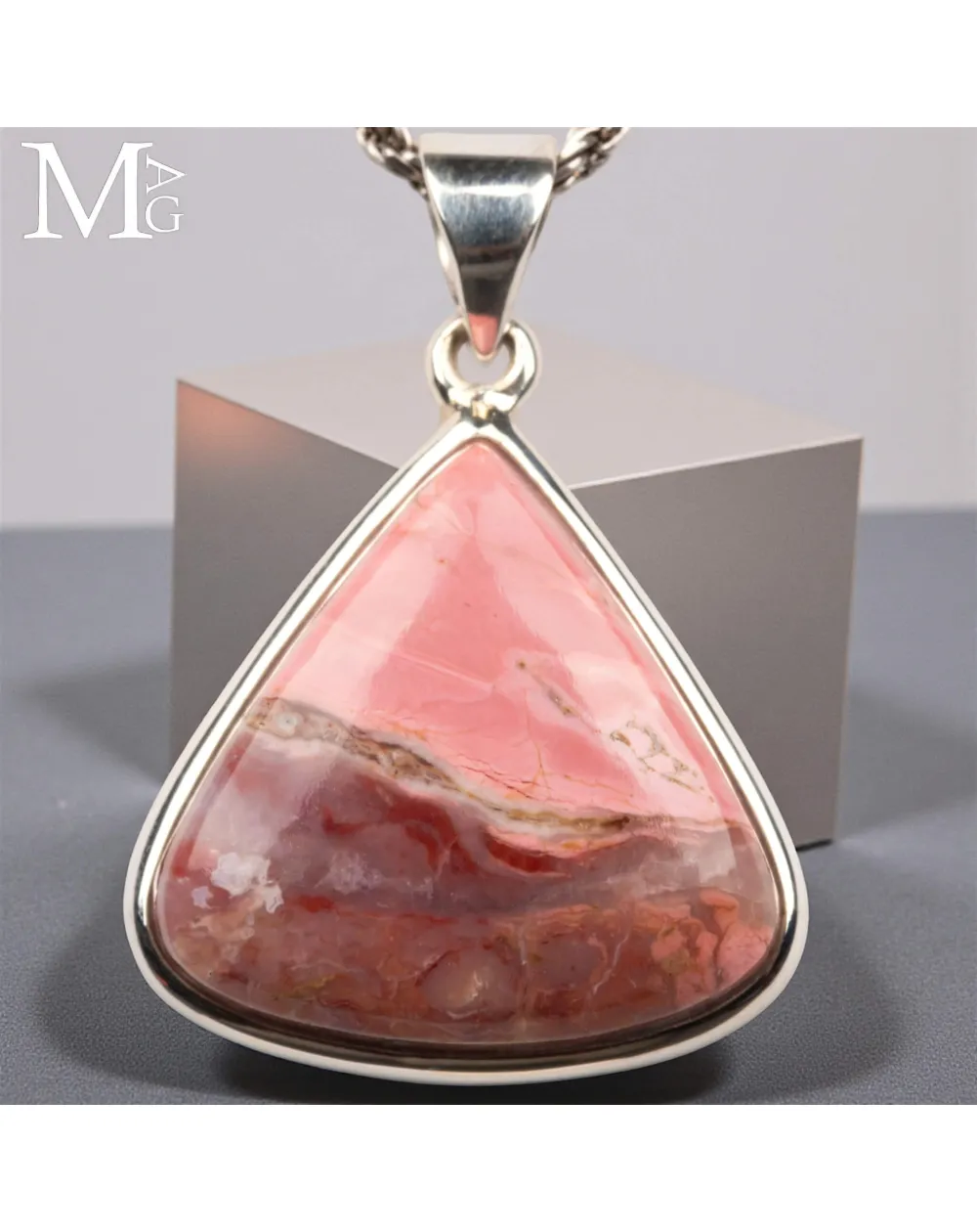Ciondolo in Argento 925 con Mookaite Rosa Australiana.