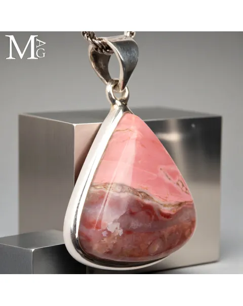 Ciondolo in Argento 925 con Mookaite Rosa Australiana.