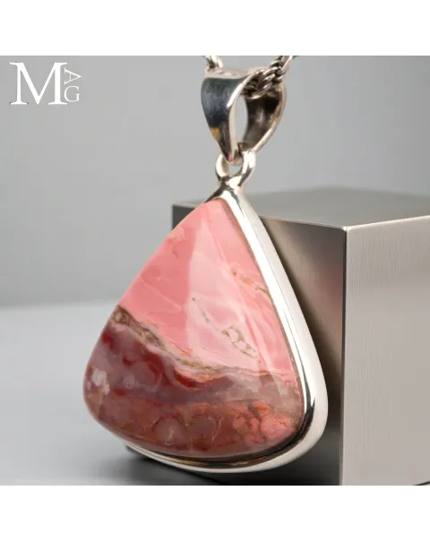Ciondolo in Argento 925 con Mookaite Rosa Australiana.