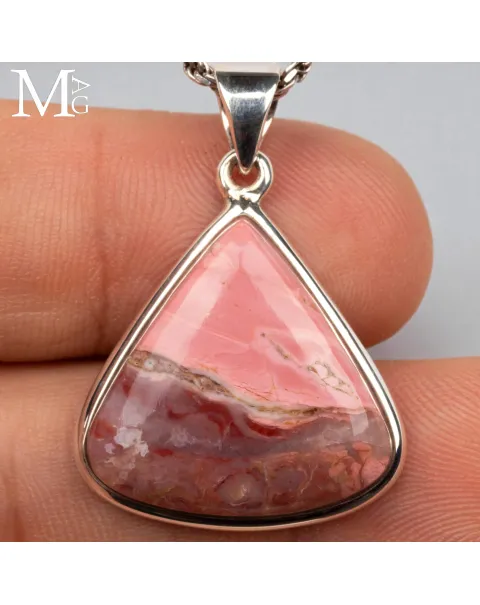 Ciondolo in Argento 925 con Mookaite Rosa Australiana.