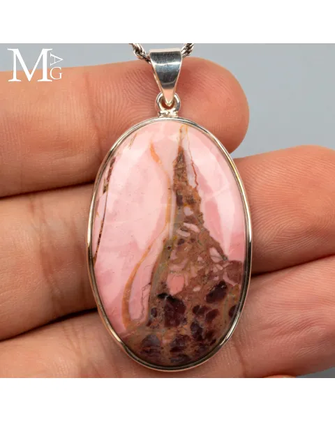 Ciondolo in Argento con Mookaite Rosa Australiana.