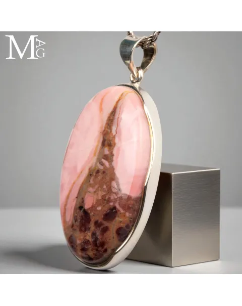 Ciondolo in Argento con Mookaite Rosa Australiana.
