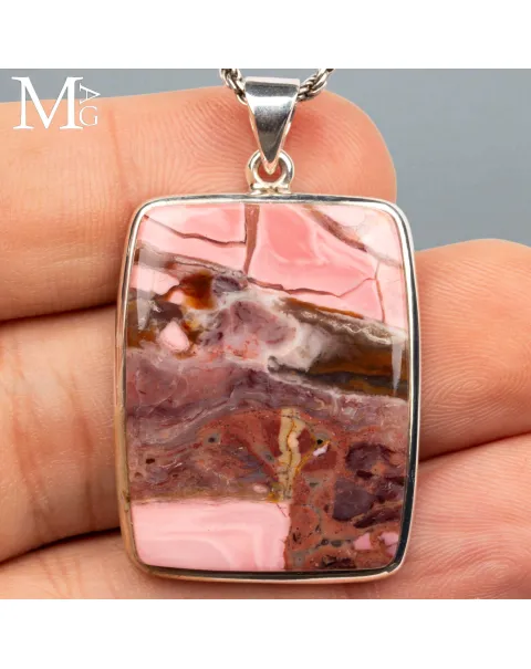Ciondolo in Argento con Mookaite Rosa Australiana
