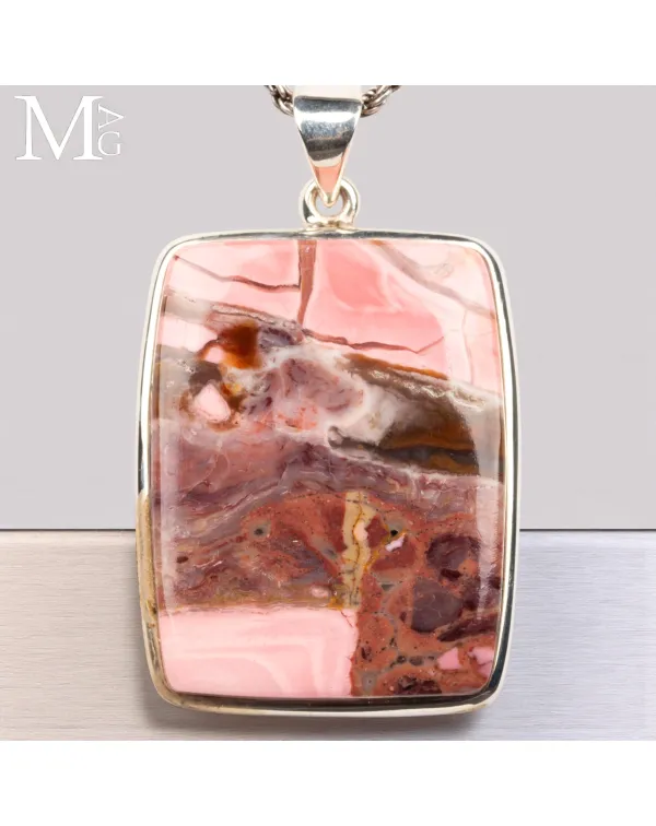 Ciondolo in Argento con Mookaite Rosa Australiana