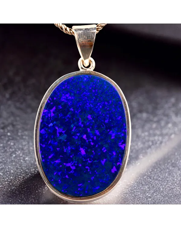 Esclusivo Pendente in Argento e Opale Boulder.