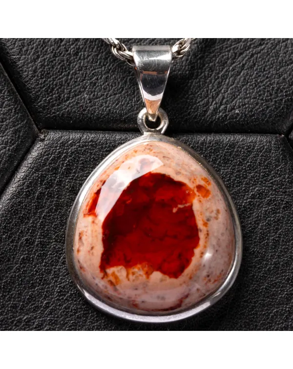 Ciondolo in Argento con Opale di Fuoco Messicano.