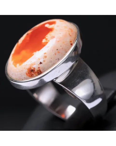 Anello in Argento con Opale di Fuoco Messicano.