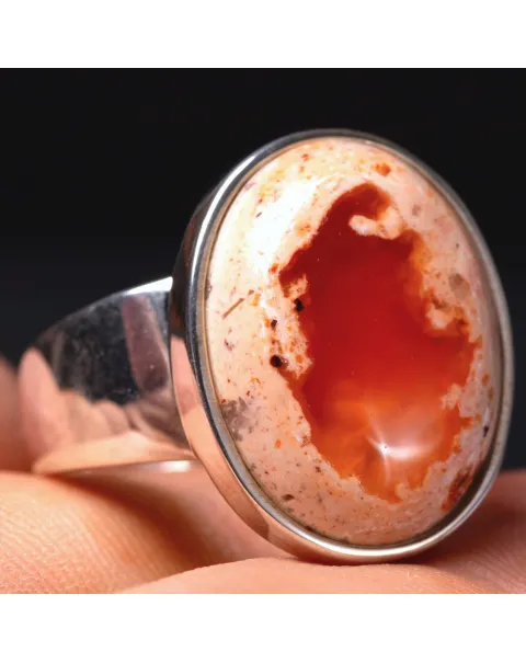 Anello in Argento con Opale di Fuoco Messicano.