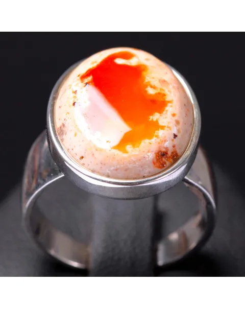 Anello in Argento con Opale di Fuoco Messicano.