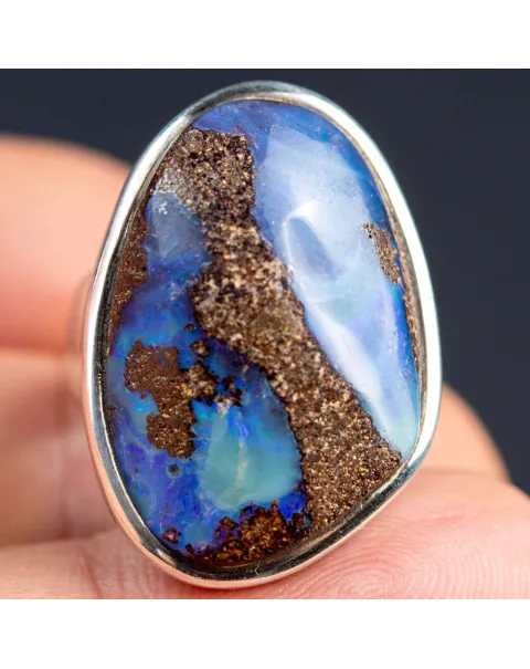 Anello in Argento con Opale Boulder - Australia