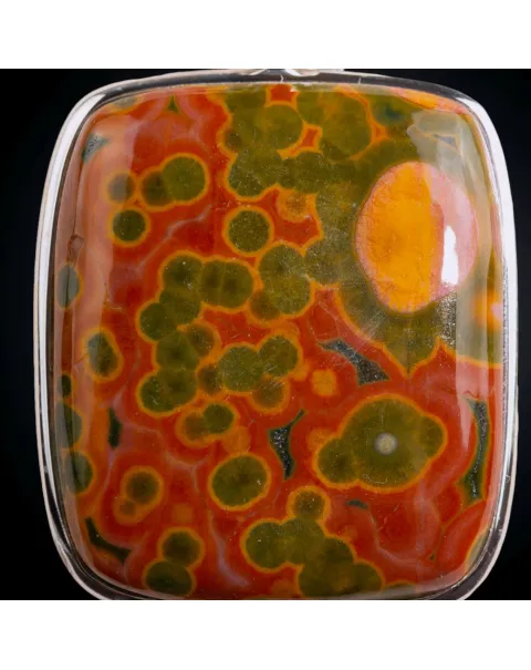 Ciondolo "8th vein ocean jasper" di Diaspro Oceanico Orbicolato Rosso e Verde.