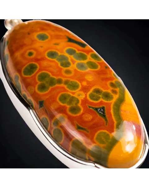 Visioni Orbicolari: Ciondolo in Argento con Diaspro Oceanico.