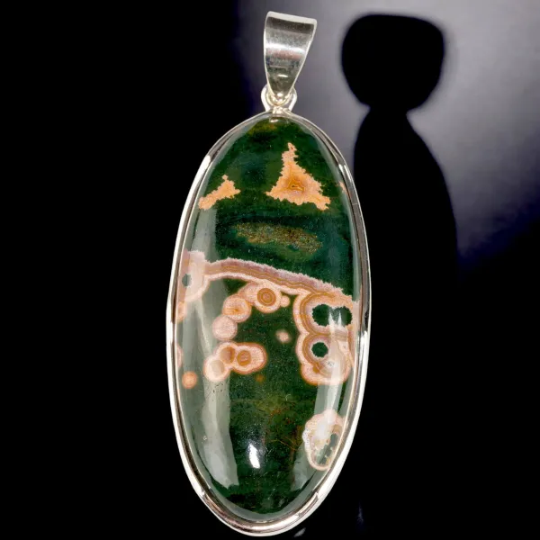 Ciondolo Artigianale in Argento con Diaspro Oceanico 8th Vein..