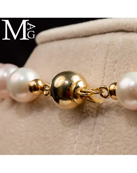 Collana con Perle d’Acqua Dolce – Eleganza Classica in Bianco Rosato
