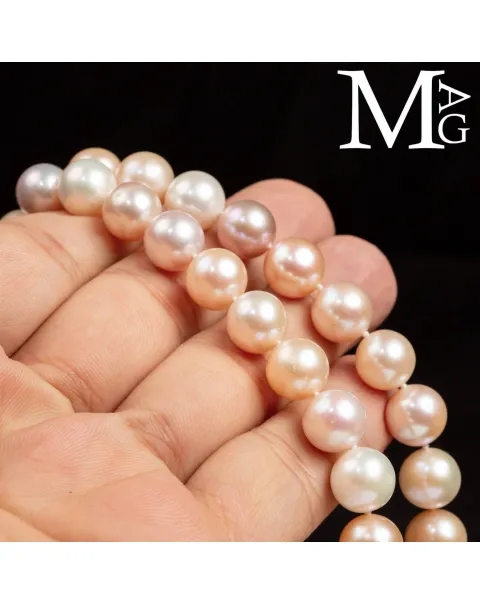 Collana con Perle d’Acqua Dolce – Eleganza Classica in Bianco Rosato