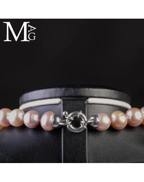 Collana in perle d'acqua dolce multicolore – Montatura a scalare