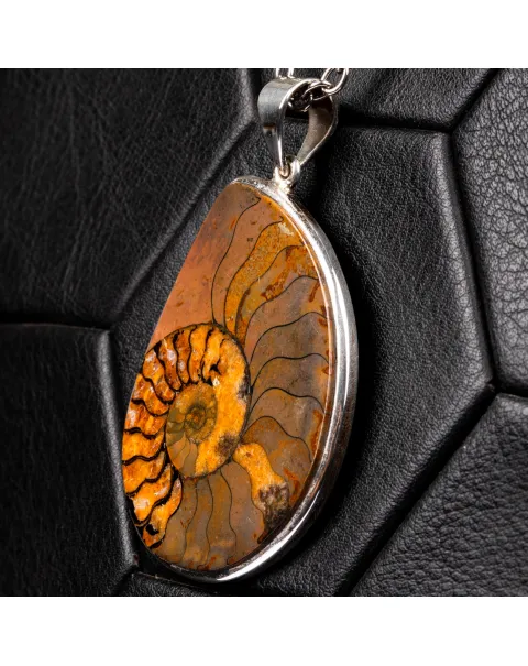Ciondolo con Ammonite Fossile.