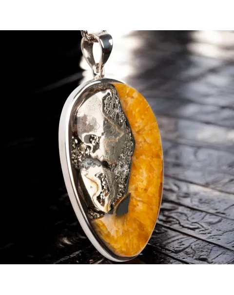 Ciondolo in Argento con Ammonite Fossile Speetoniceras.