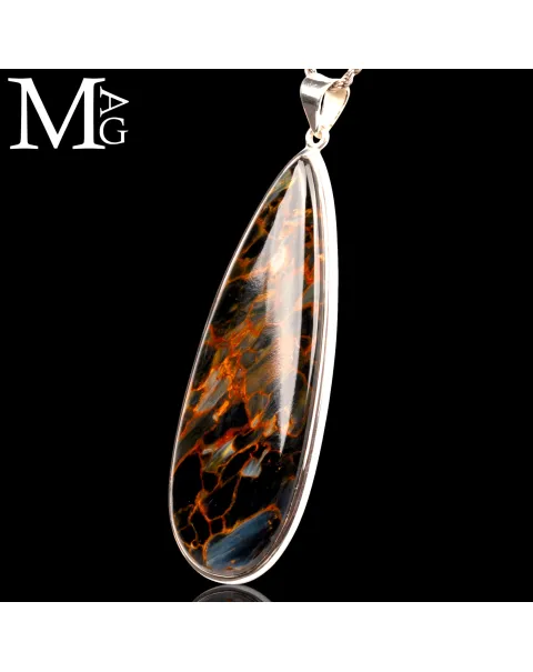 Ciondolo in Argento con Pietersite Naturale della Namibia