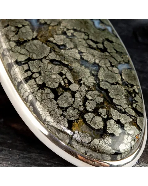 Ciondolo in Argento con Rara Pirite Piumata.