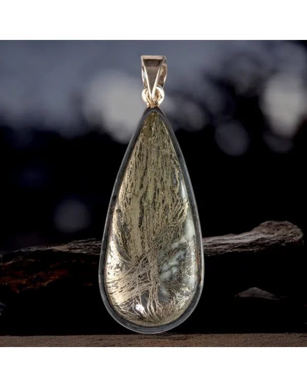 Ciondolo in Argento con Pirite Piumata di Neudorf,...