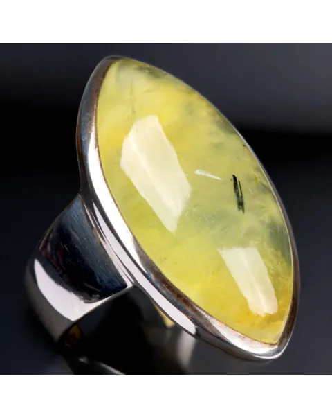 Anello in Argento con Golden Prehnite Australiana.