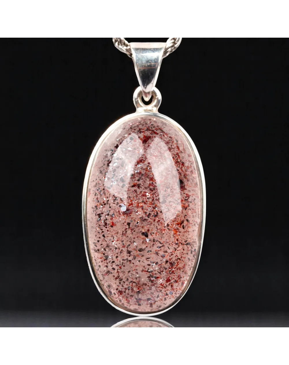 Ciondolo in Argento con Quarzo Fragola.