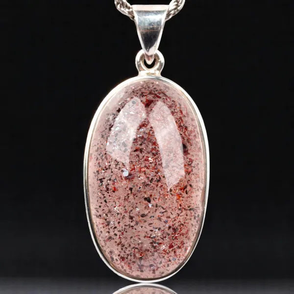 Ciondolo in Argento con Quarzo Fragola.