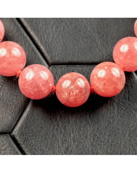 Collana Esclusiva di Gemme di Rodocrosite Naturale di Prima Selezione.