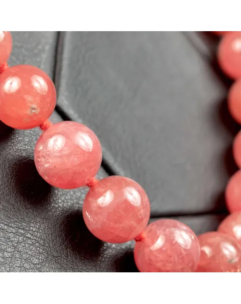 Collana Esclusiva di Gemme di Rodocrosite Naturale di Prima Selezione.