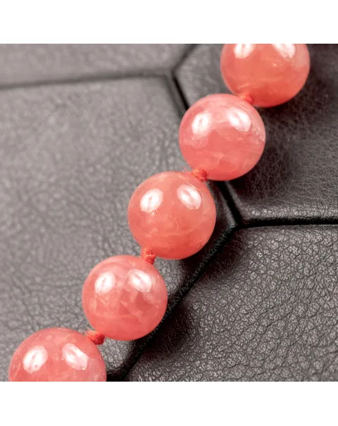 Collana Esclusiva di Gemme di Rodocrosite Naturale di Prima Selezione.