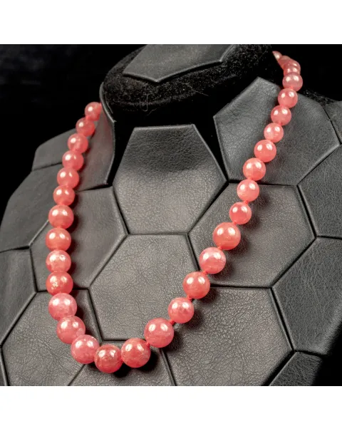 Collana Esclusiva di Gemme di Rodocrosite Naturale di Prima Selezione.