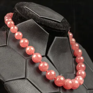 Collana Esclusiva di Perle di Rodocrosite Naturale Gem.