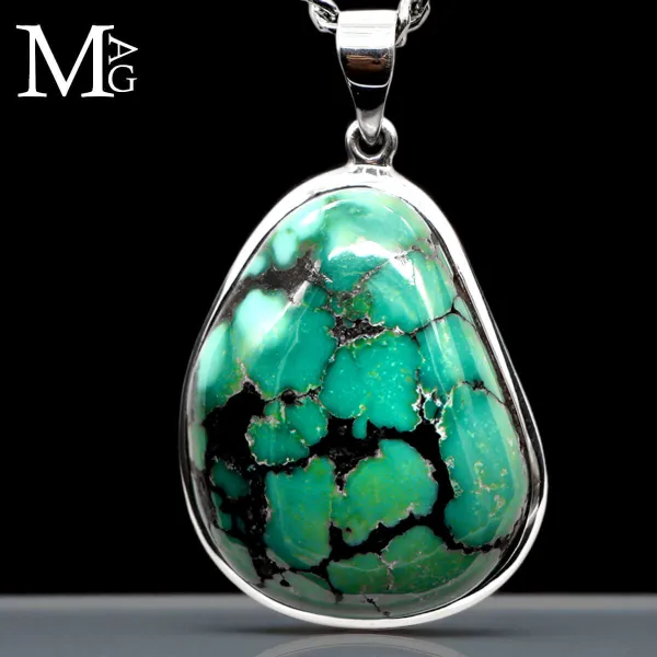 Ciondolo in Argento con Turchese Tibetano – Energia Ancestrale.