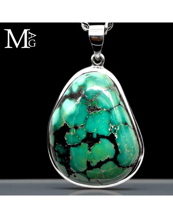 Ciondolo in Argento con Turchese Tibetano – Ener...