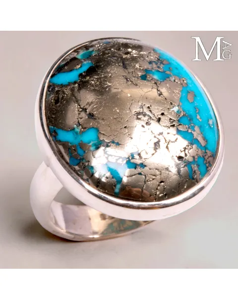 Anello in Argento con Turchese di Nishapur.