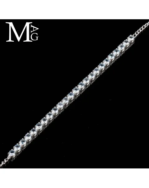 Bracciale Tennis in Argento con Zaffiri Azzurri.