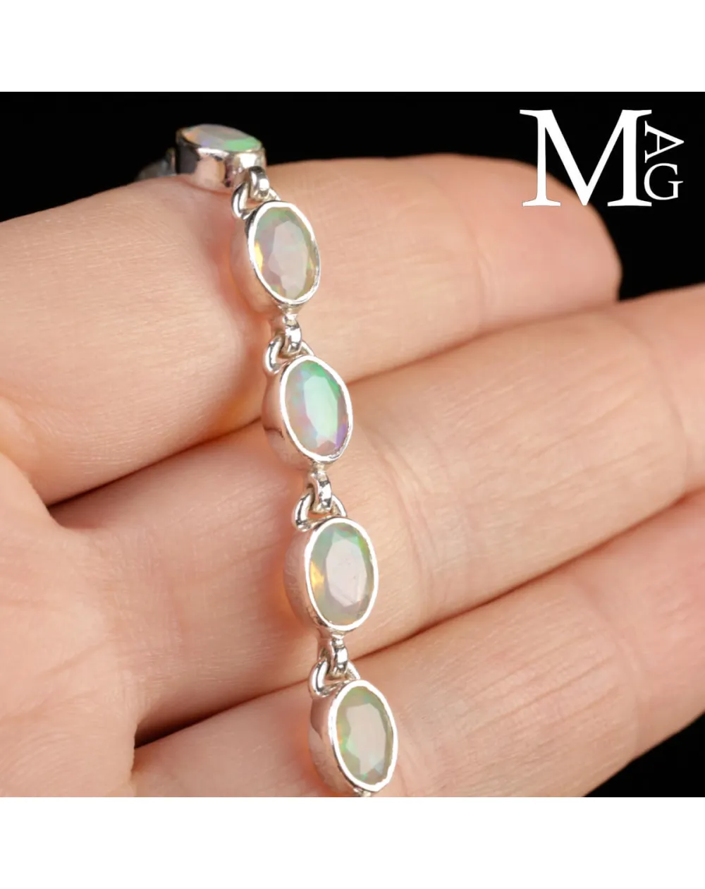 Bracciale in Argento con Opali Etiopi Welo