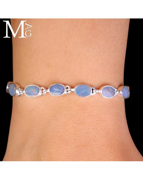 Bracciale in Argento con 11 Opali Welo.