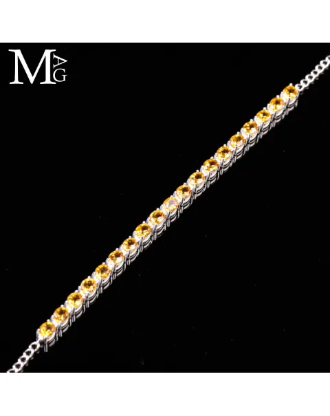 Bracciale in Argento con Citrini Sfaccettati.