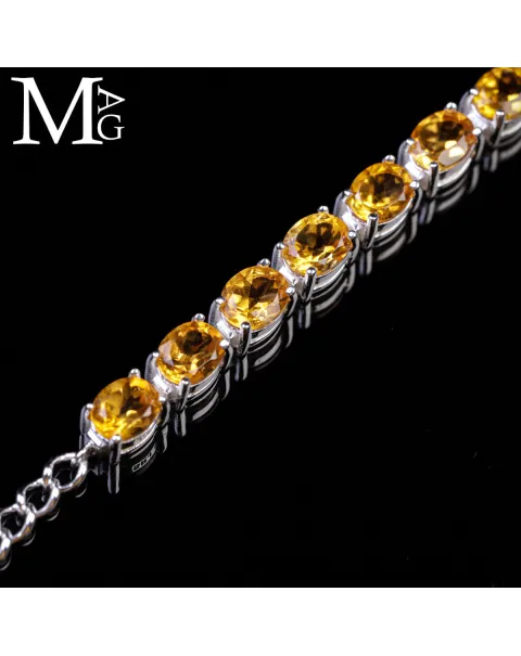 Bracciale in Argento con Citrini Sfaccettati.