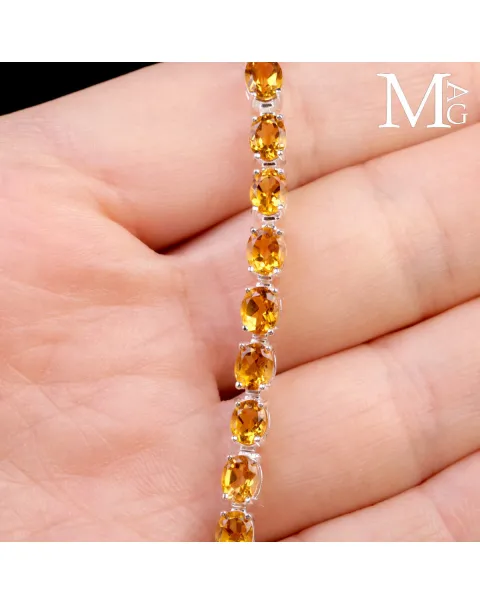 Bracciale in Argento con Citrini Sfaccettati.