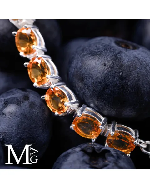 Bracciale in Argento con Citrini Sfaccettati.