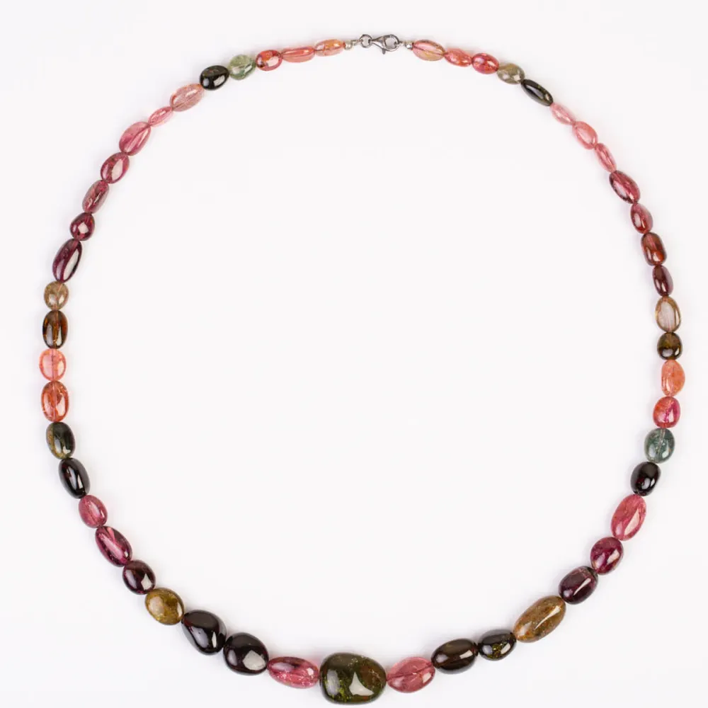 Collana in Oro Rosa 18kt con Tormaline Multicolor Briolette 21,25ct :: Sorelle Ronco