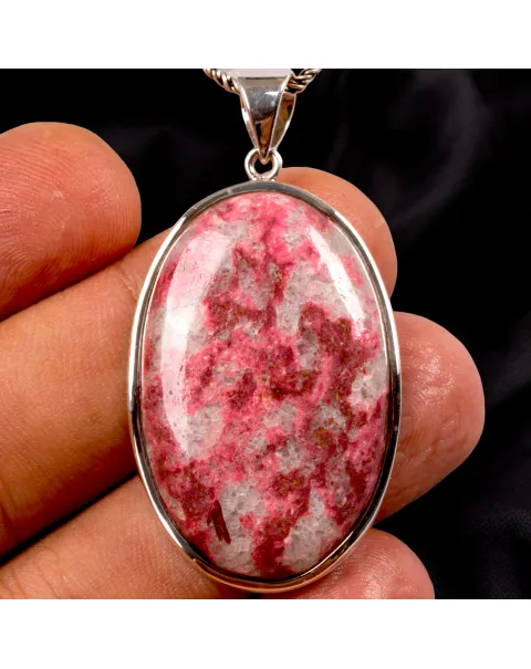 Ciondolo in Argento con Cabochon di Tulite Norvegese.