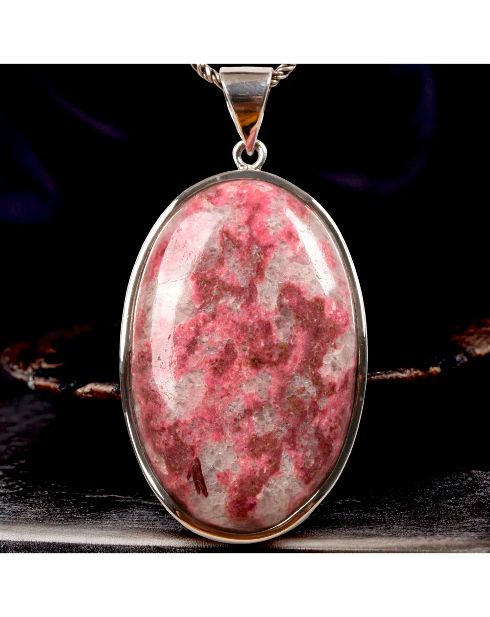 Ciondolo in Argento con Cabochon di Tulite Norvegese.